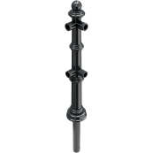 Aluminium ornamental bollard | series 495.01B | Corner post for top and knee bar 90�